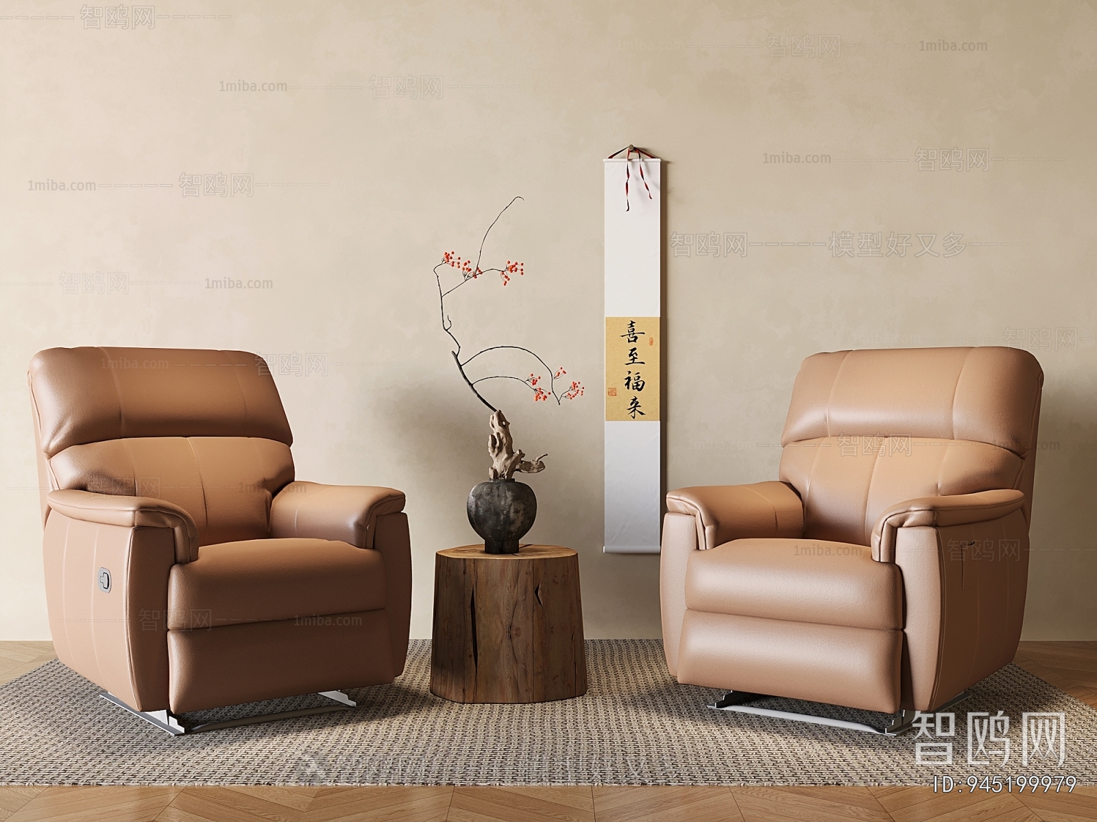 New Chinese Style Single Sofa