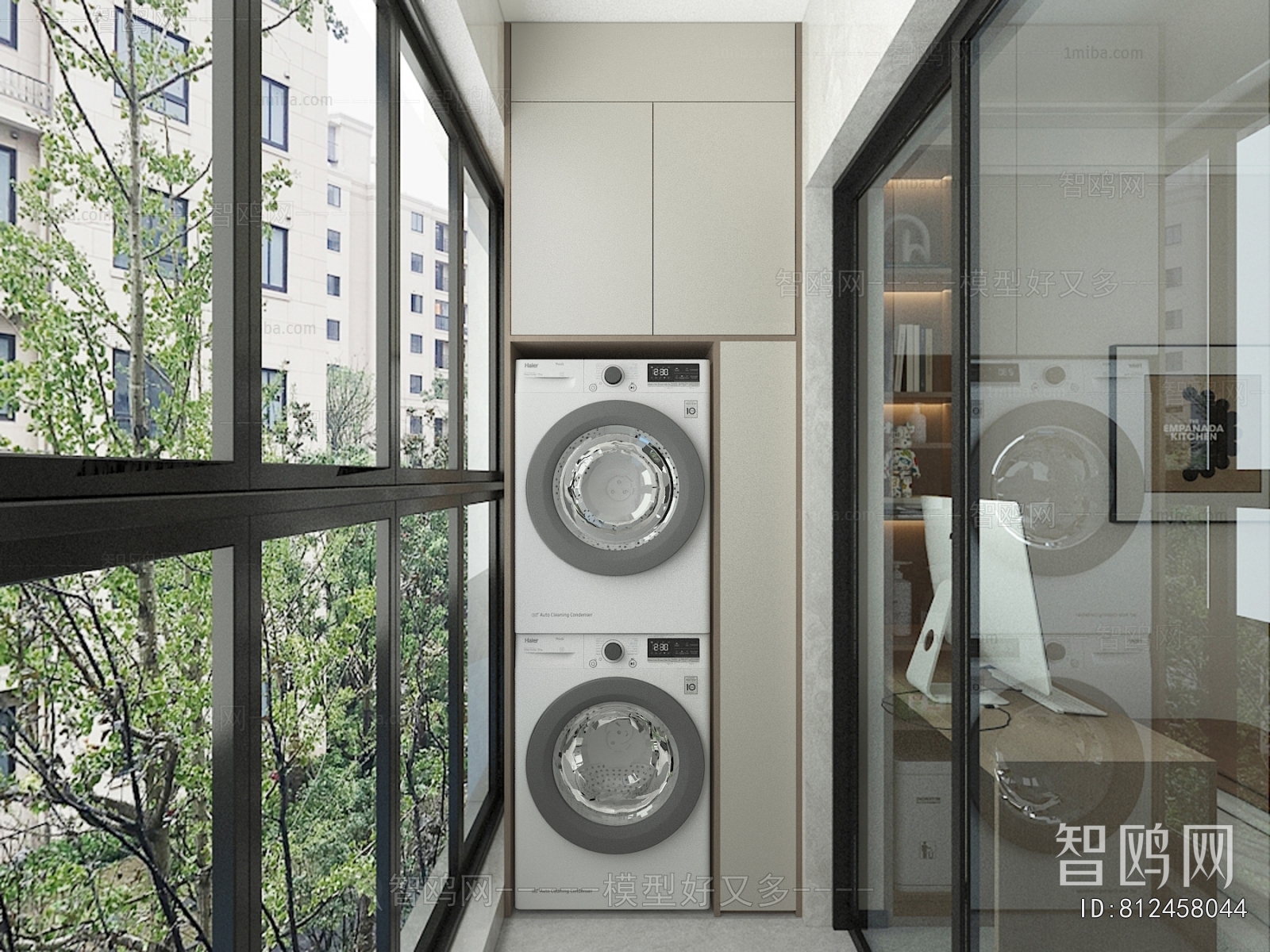 Modern Balcony Laundry Room