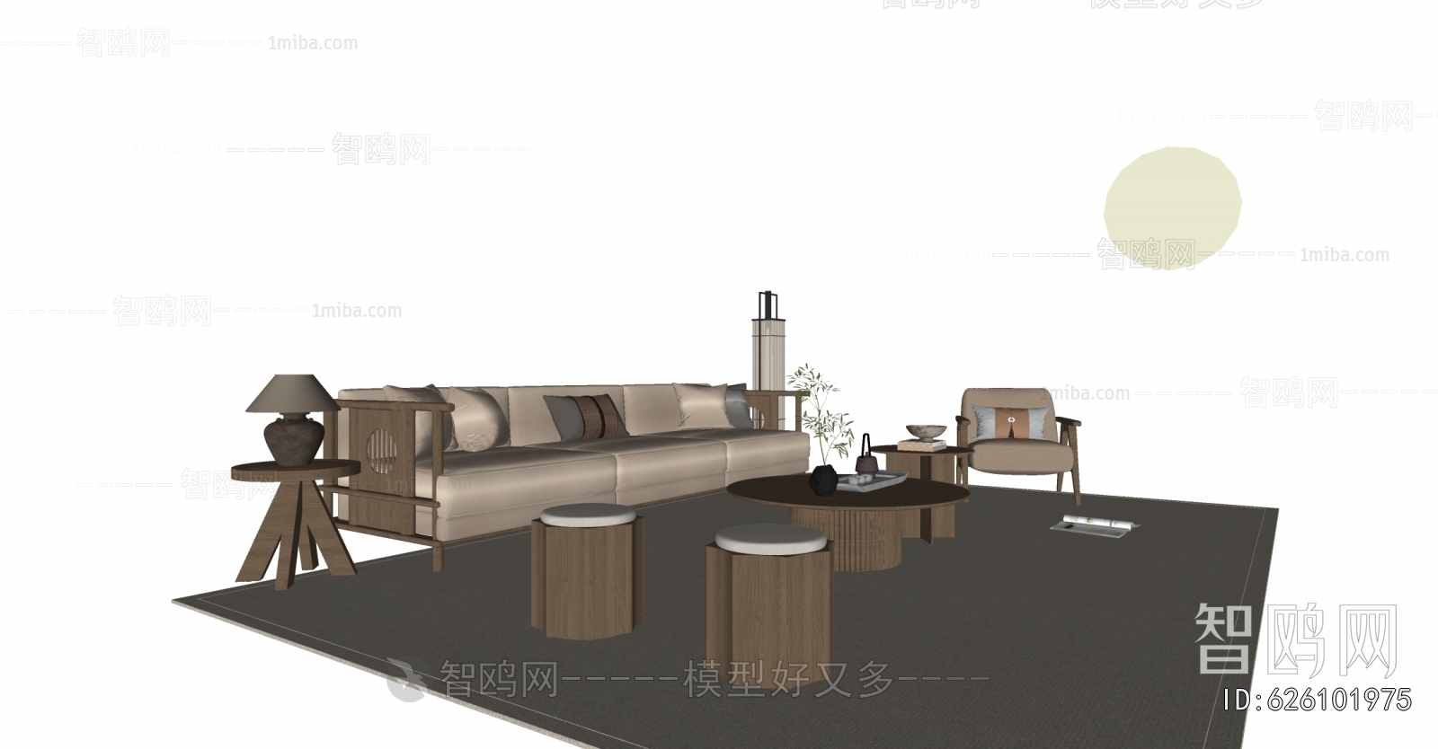 New Chinese Style Sofa Combination