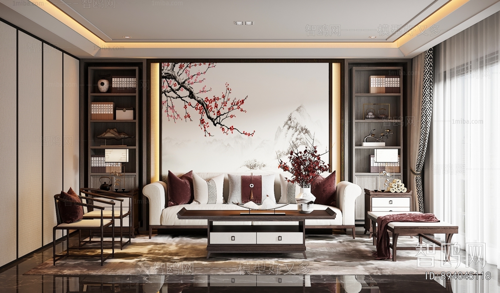 New Chinese Style A Living Room