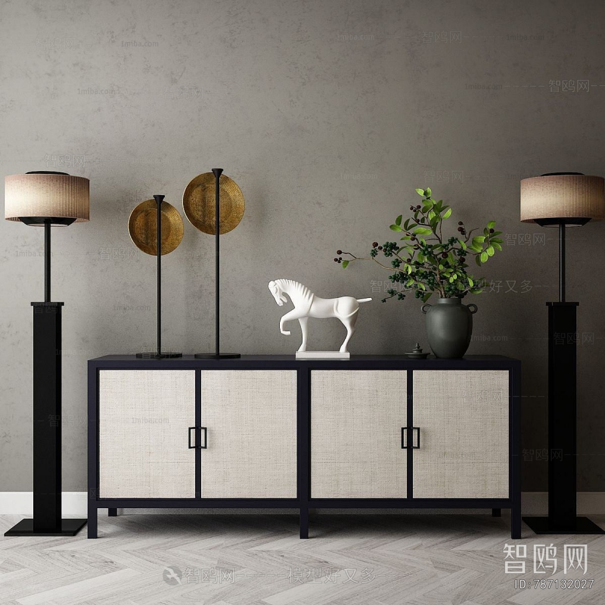 New Chinese Style Side Cabinet