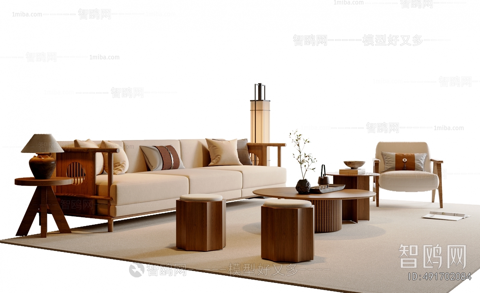 New Chinese Style Sofa Combination