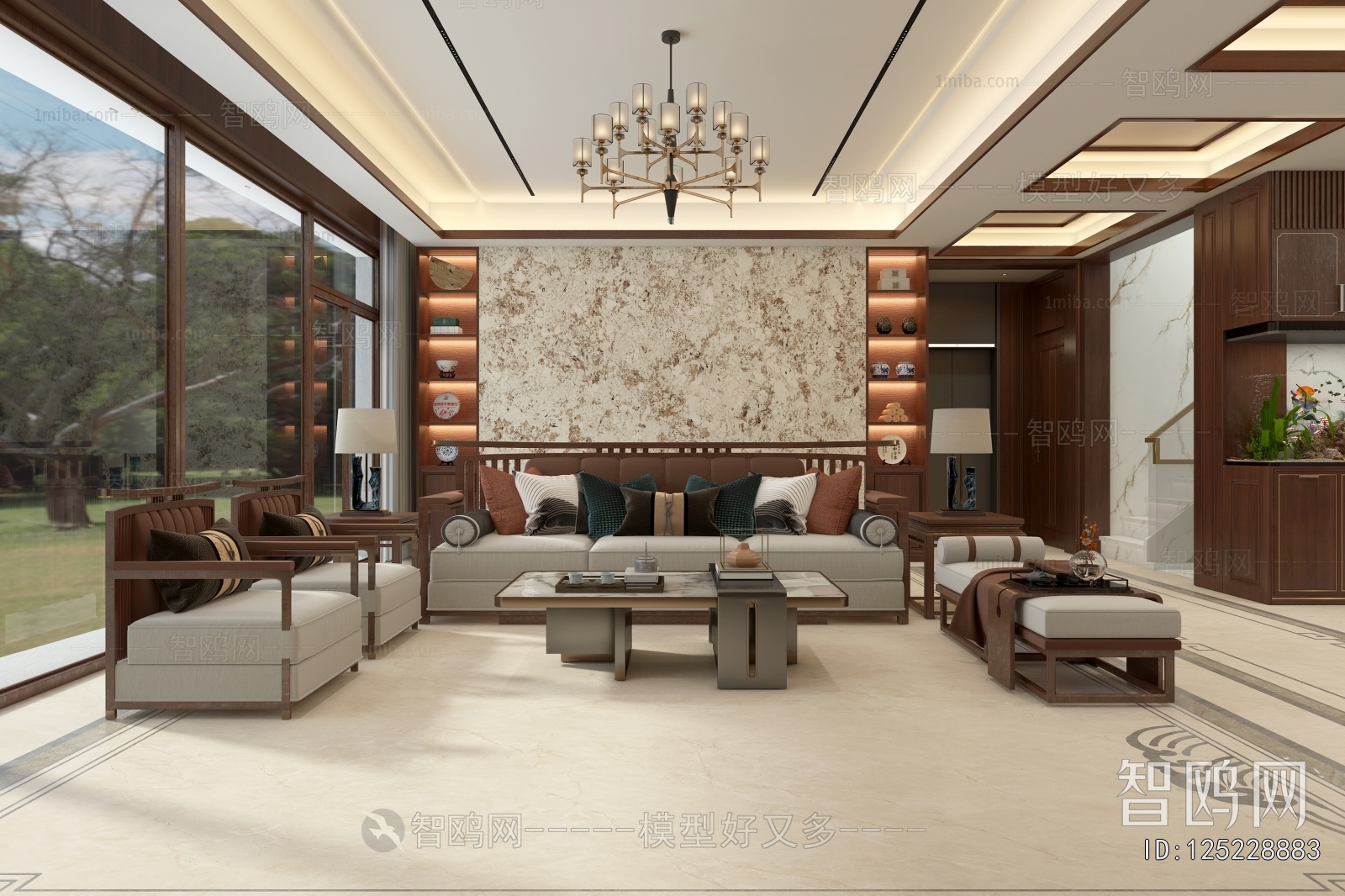 New Chinese Style A Living Room