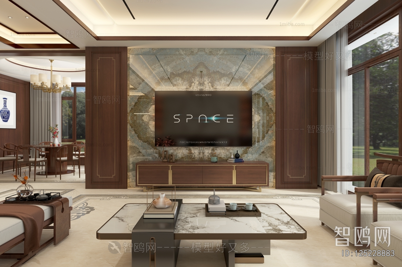 New Chinese Style A Living Room