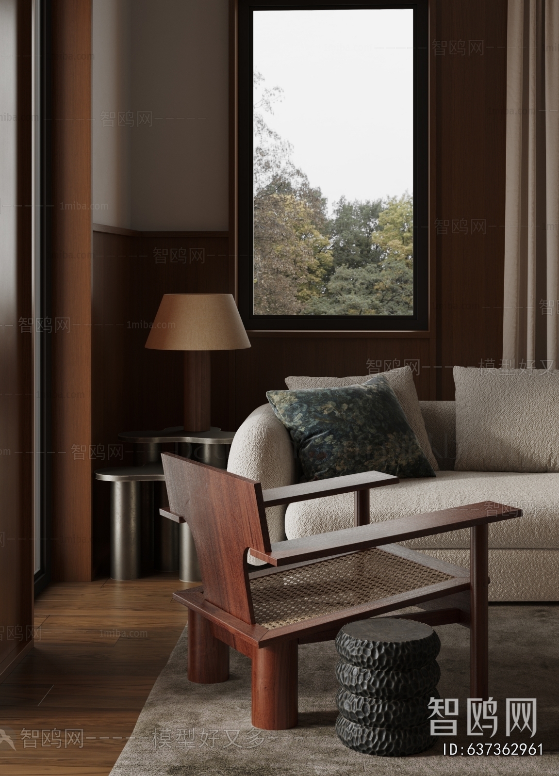 Wabi-sabi Style Lounge Chair