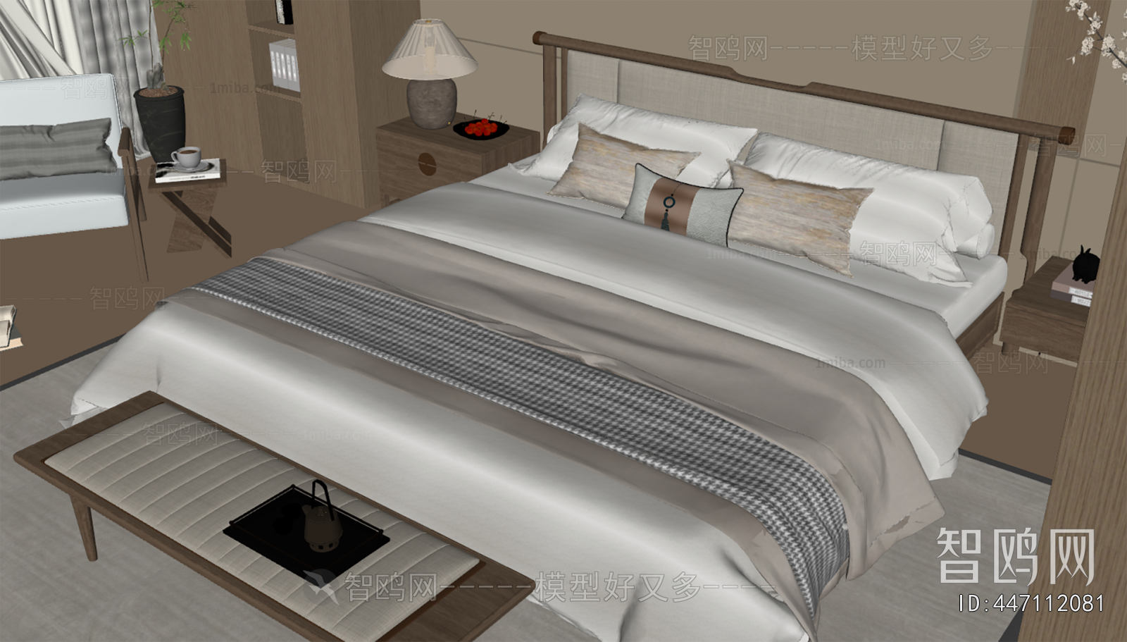 New Chinese Style Double Bed