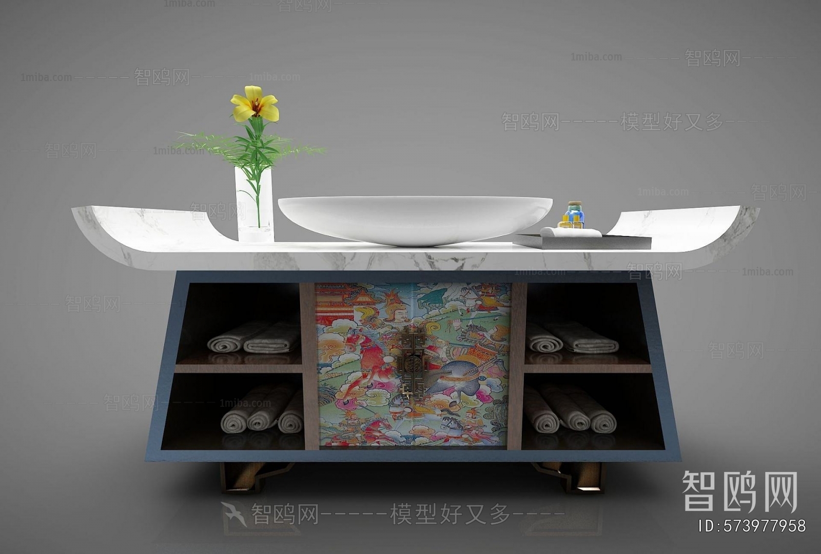 New Chinese Style Bathroom Cabinet