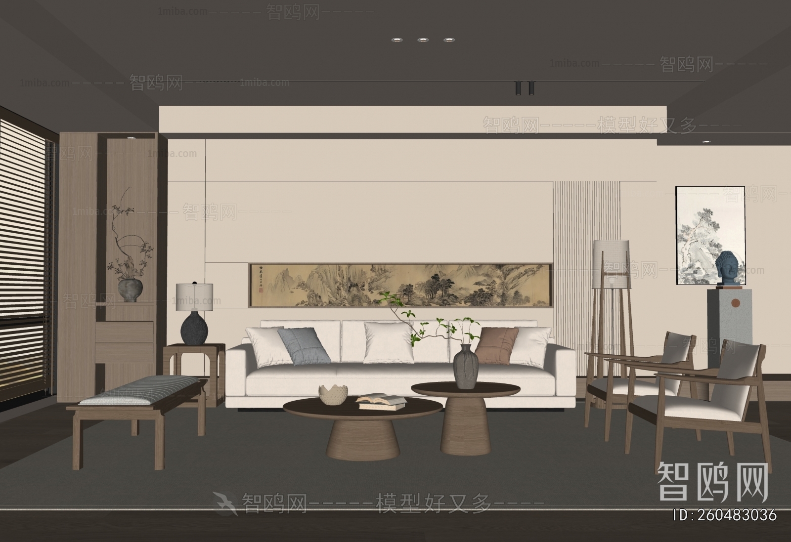 New Chinese Style A Living Room