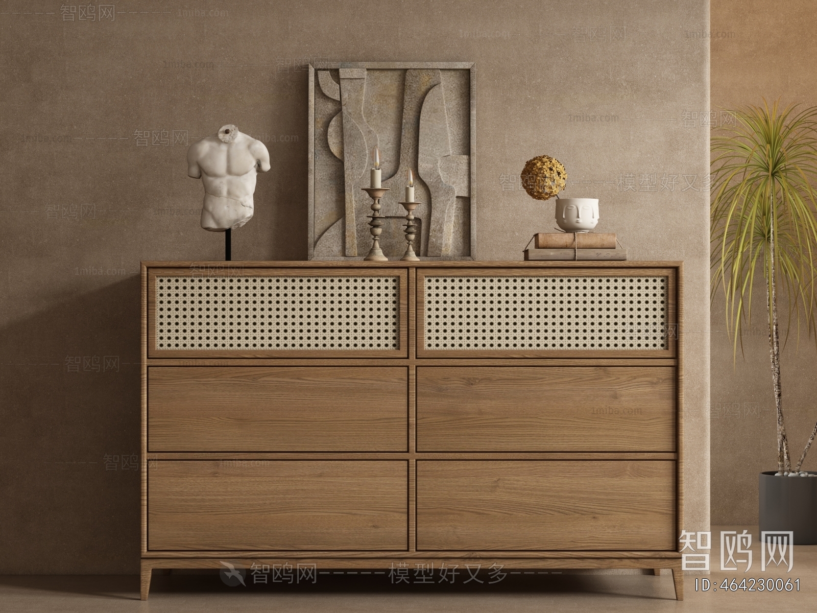 Wabi-sabi Style Side Cabinet