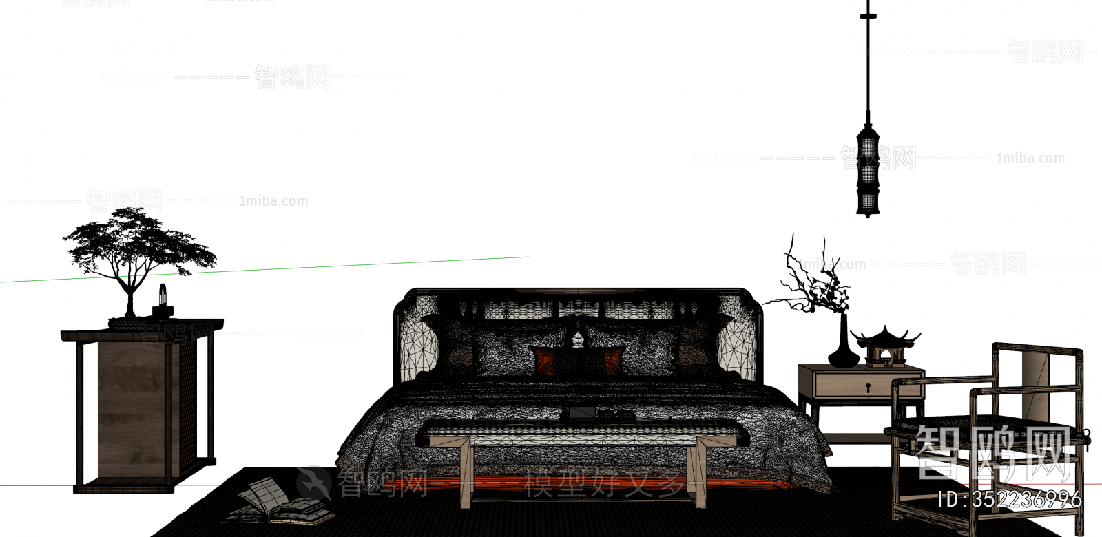 New Chinese Style Double Bed