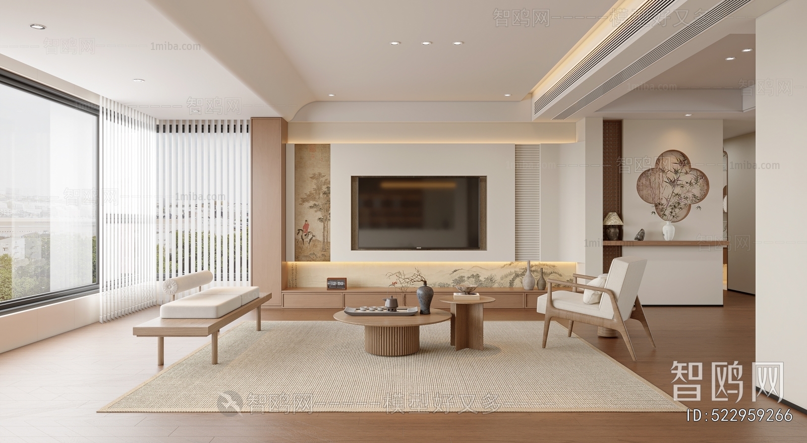 New Chinese Style A Living Room