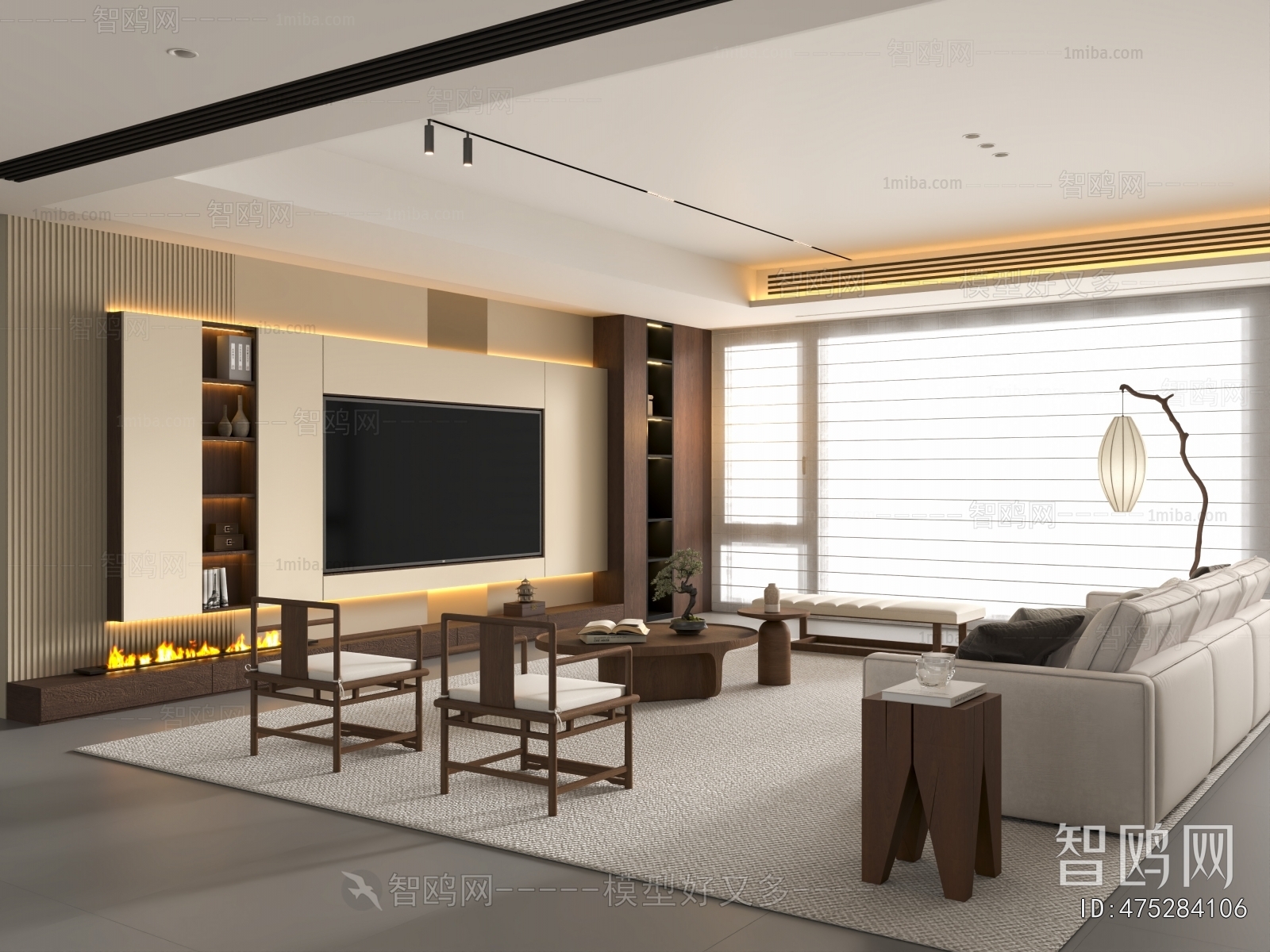 New Chinese Style A Living Room