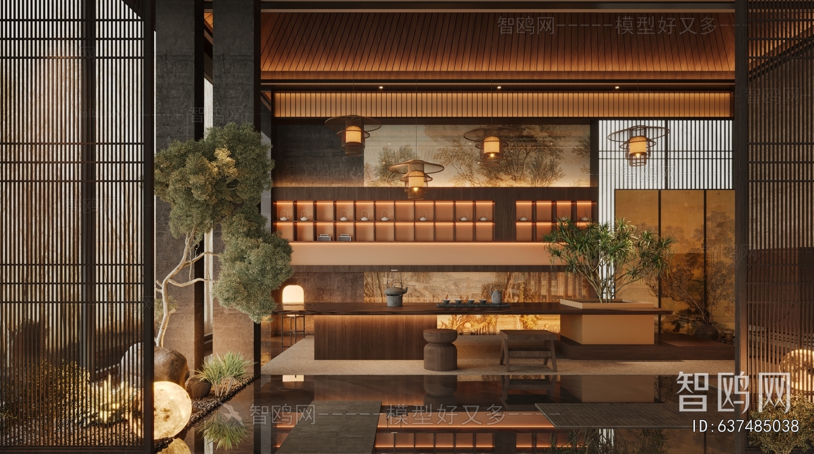 New Chinese Style Teahouse Tea House