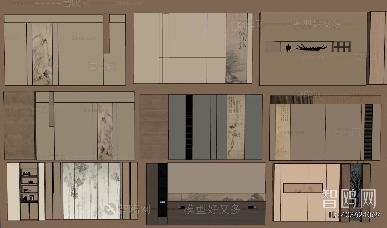 New Chinese Style TV Wall