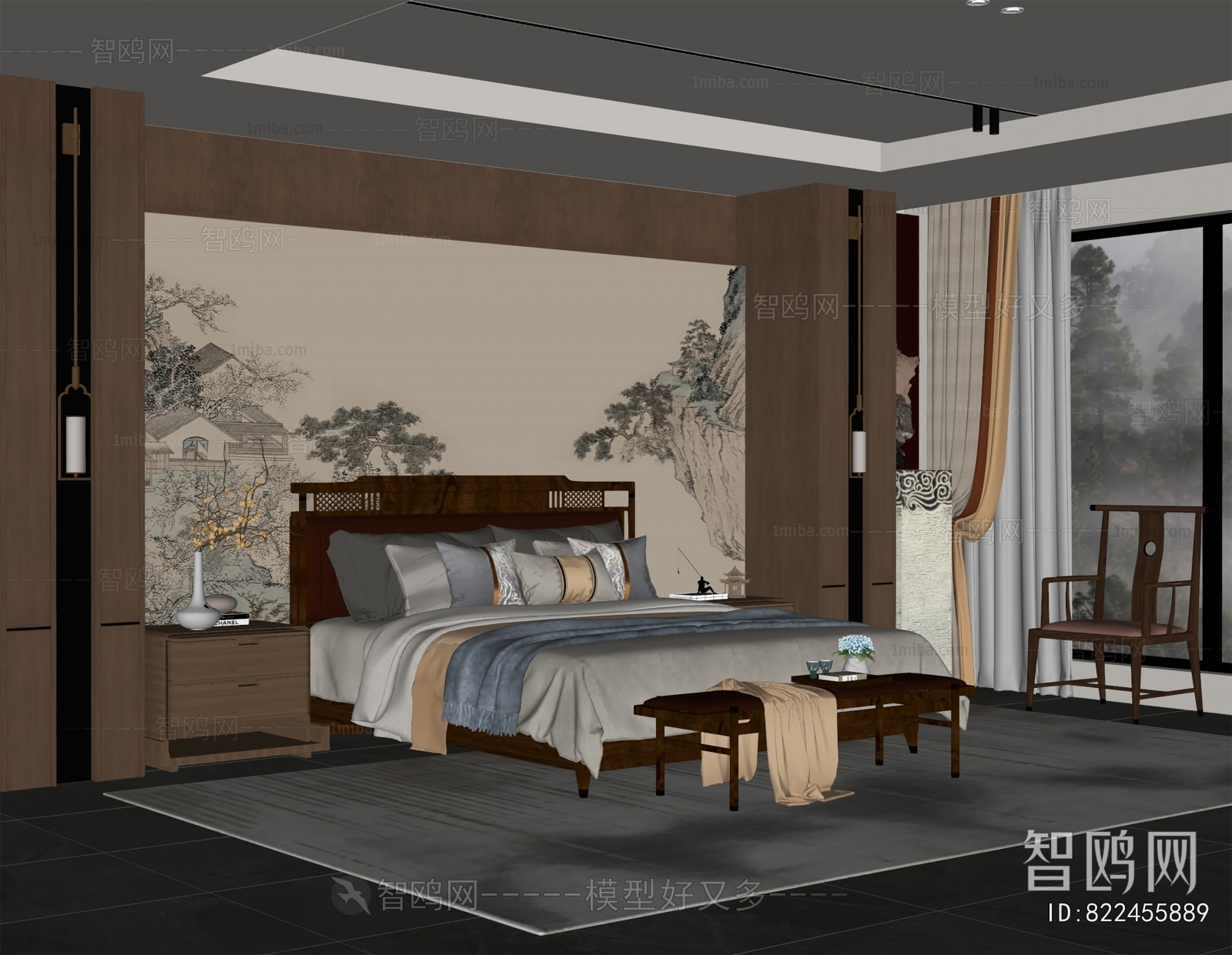 New Chinese Style Bedroom