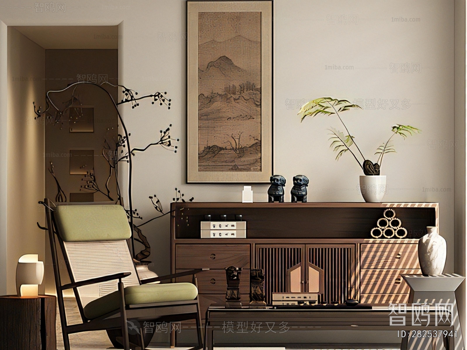 New Chinese Style Side Cabinet