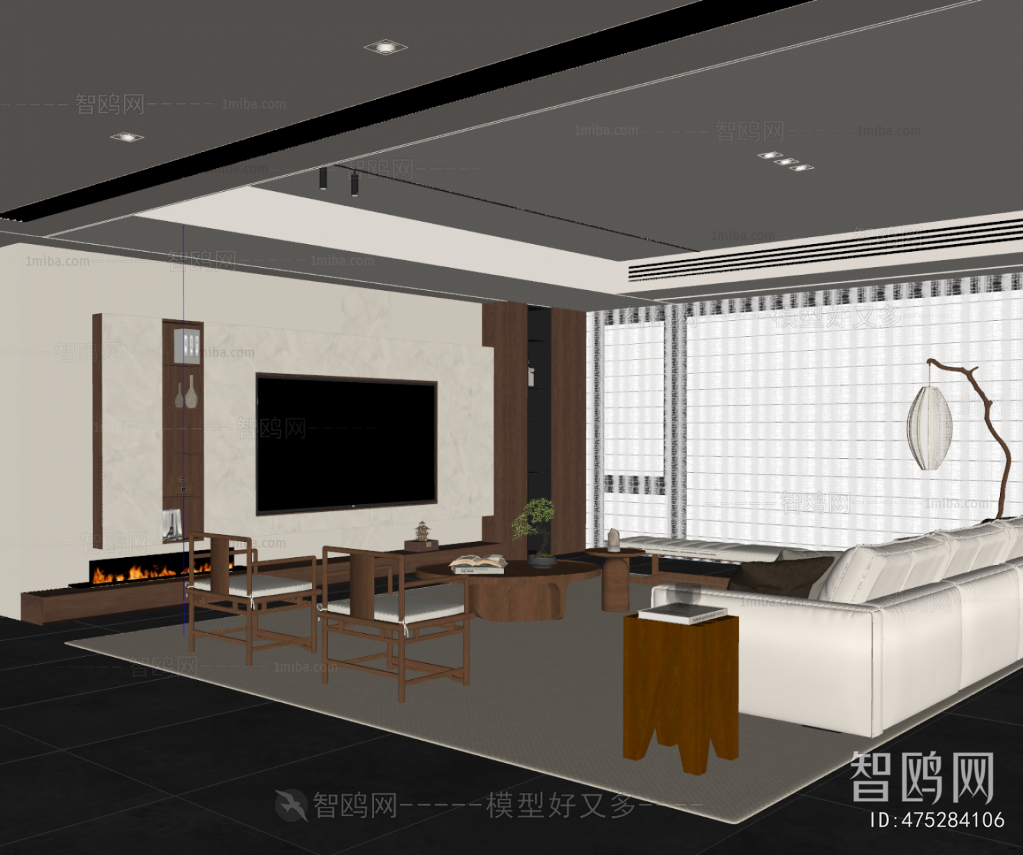 New Chinese Style A Living Room