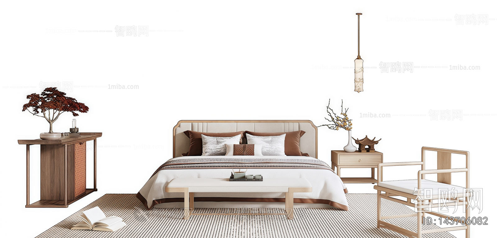 New Chinese Style Double Bed