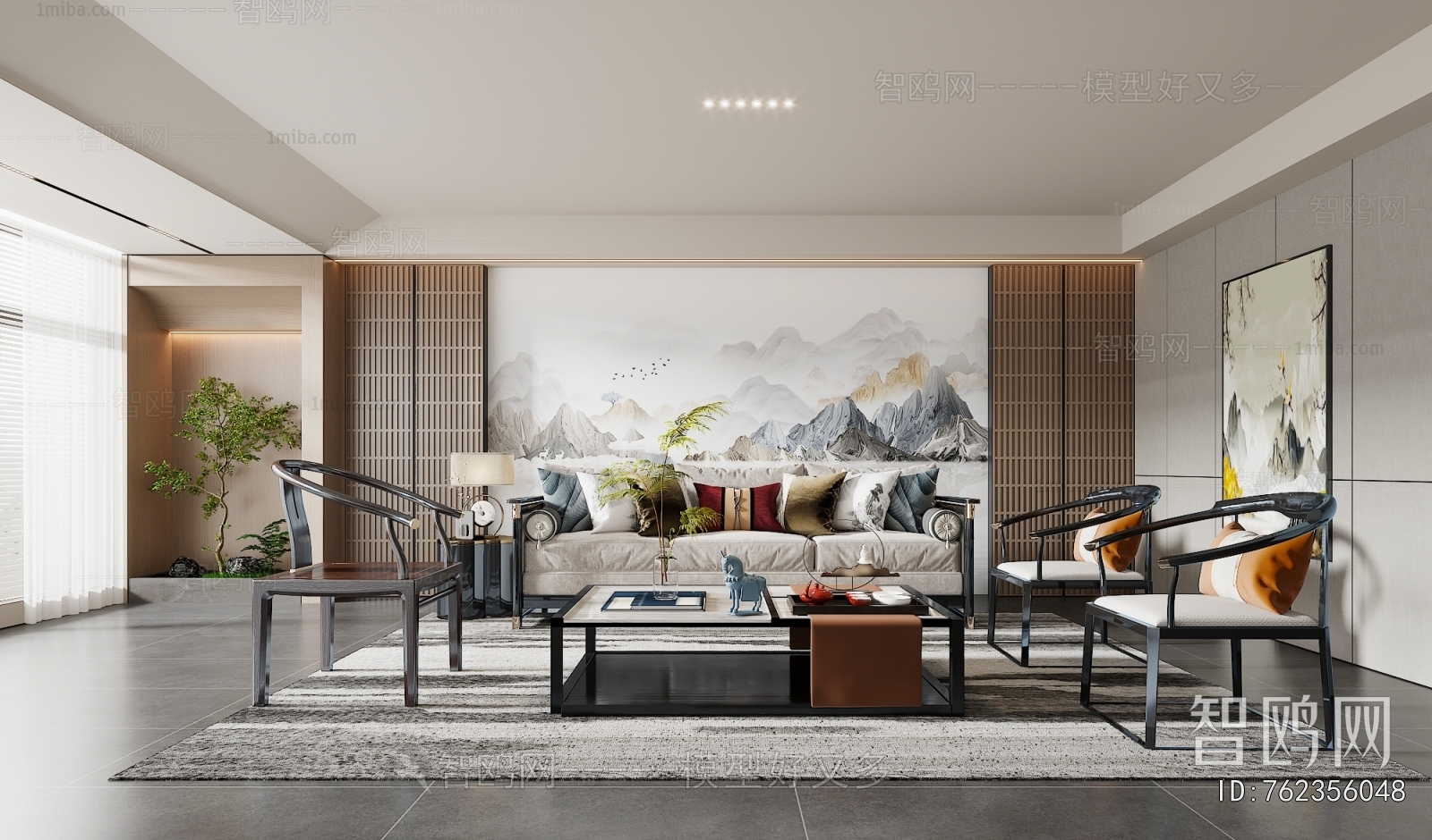 New Chinese Style A Living Room