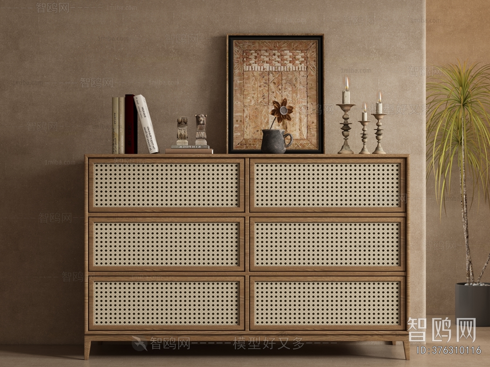 Wabi-sabi Style Side Cabinet