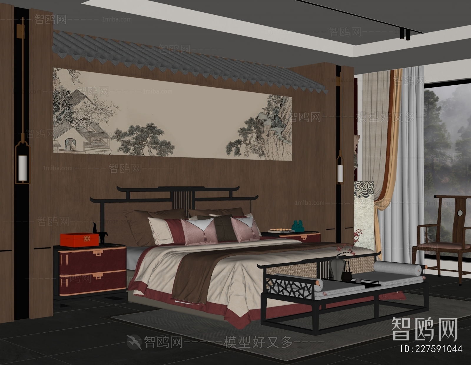New Chinese Style Bedroom