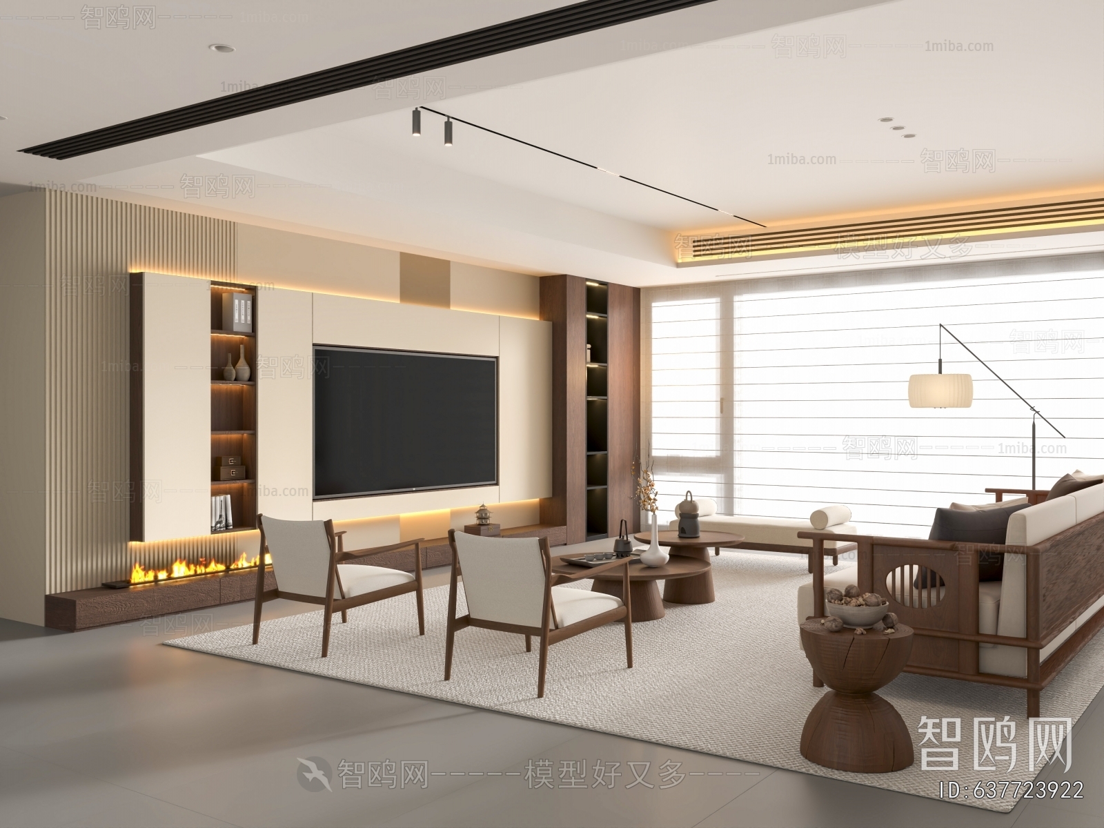 New Chinese Style A Living Room