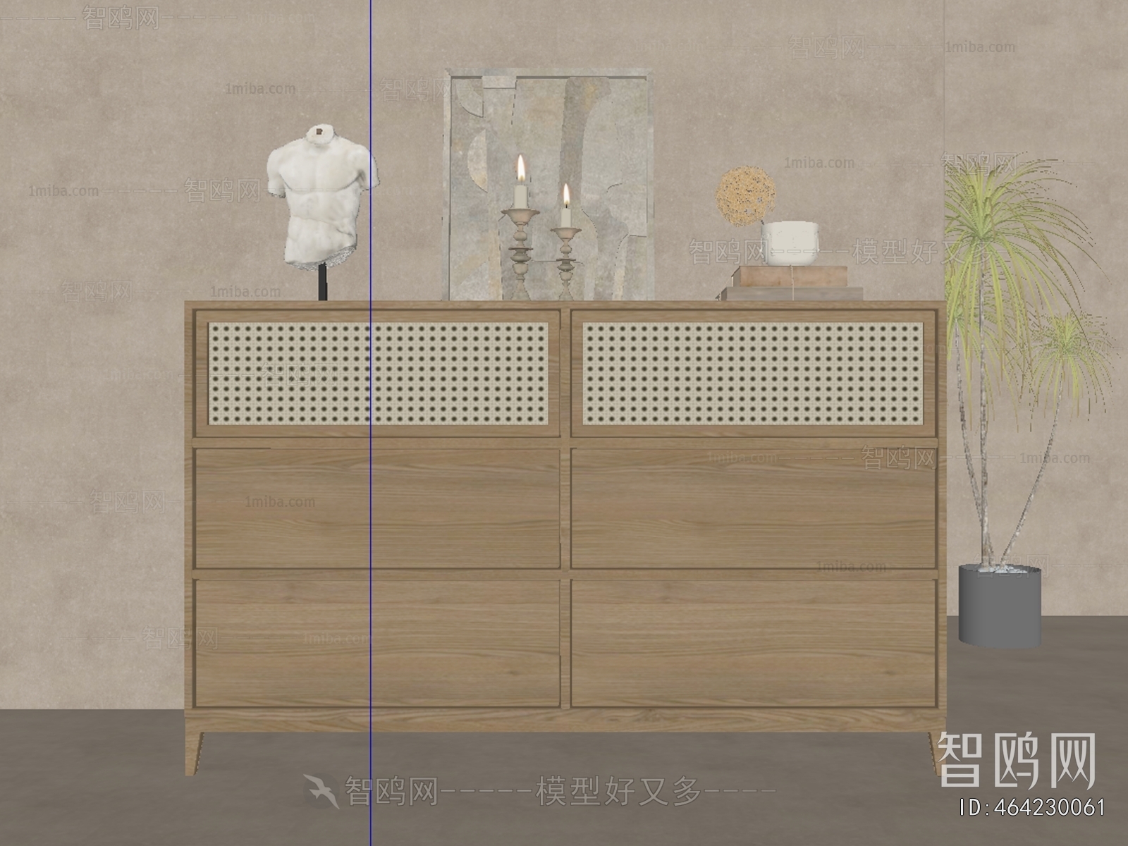 Wabi-sabi Style Side Cabinet