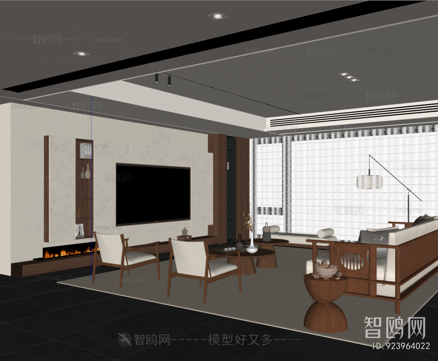 New Chinese Style A Living Room