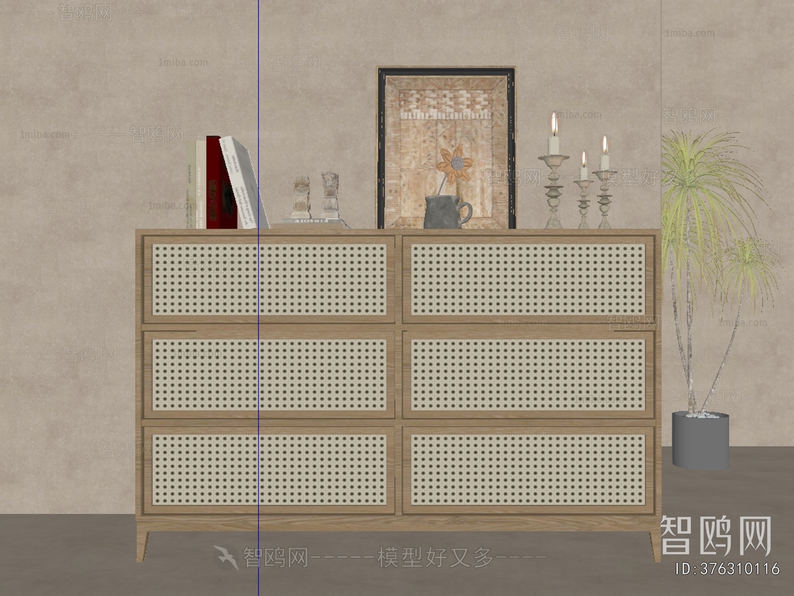 Wabi-sabi Style Side Cabinet