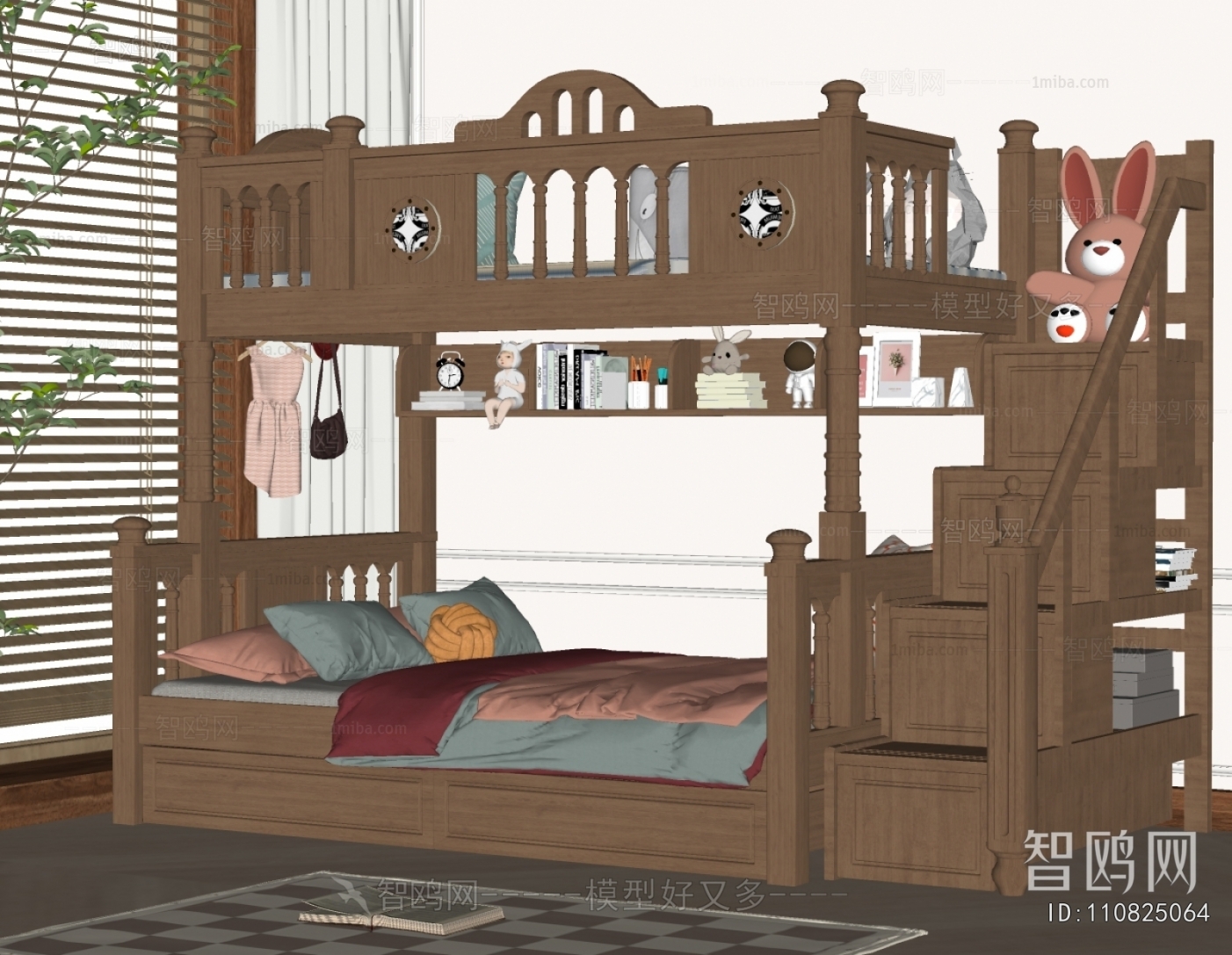 Simple European Style Bunk Bed