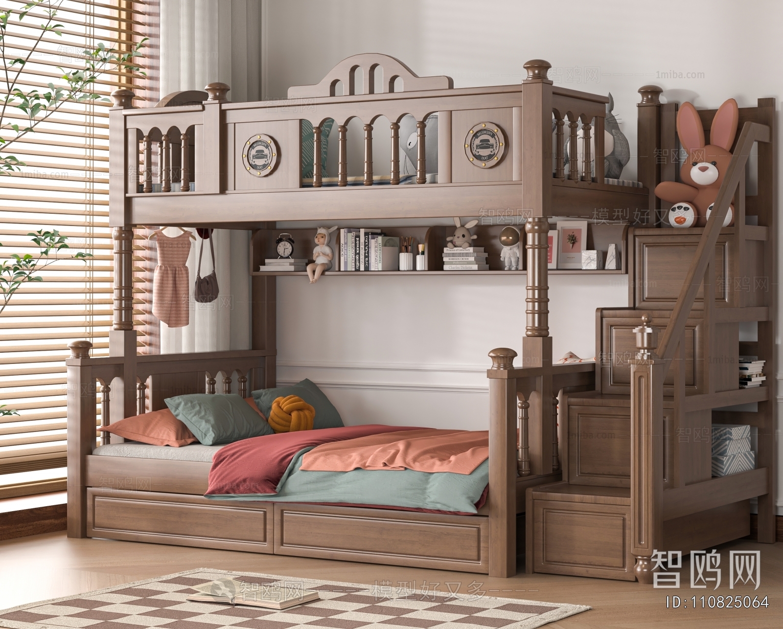 Simple European Style Bunk Bed