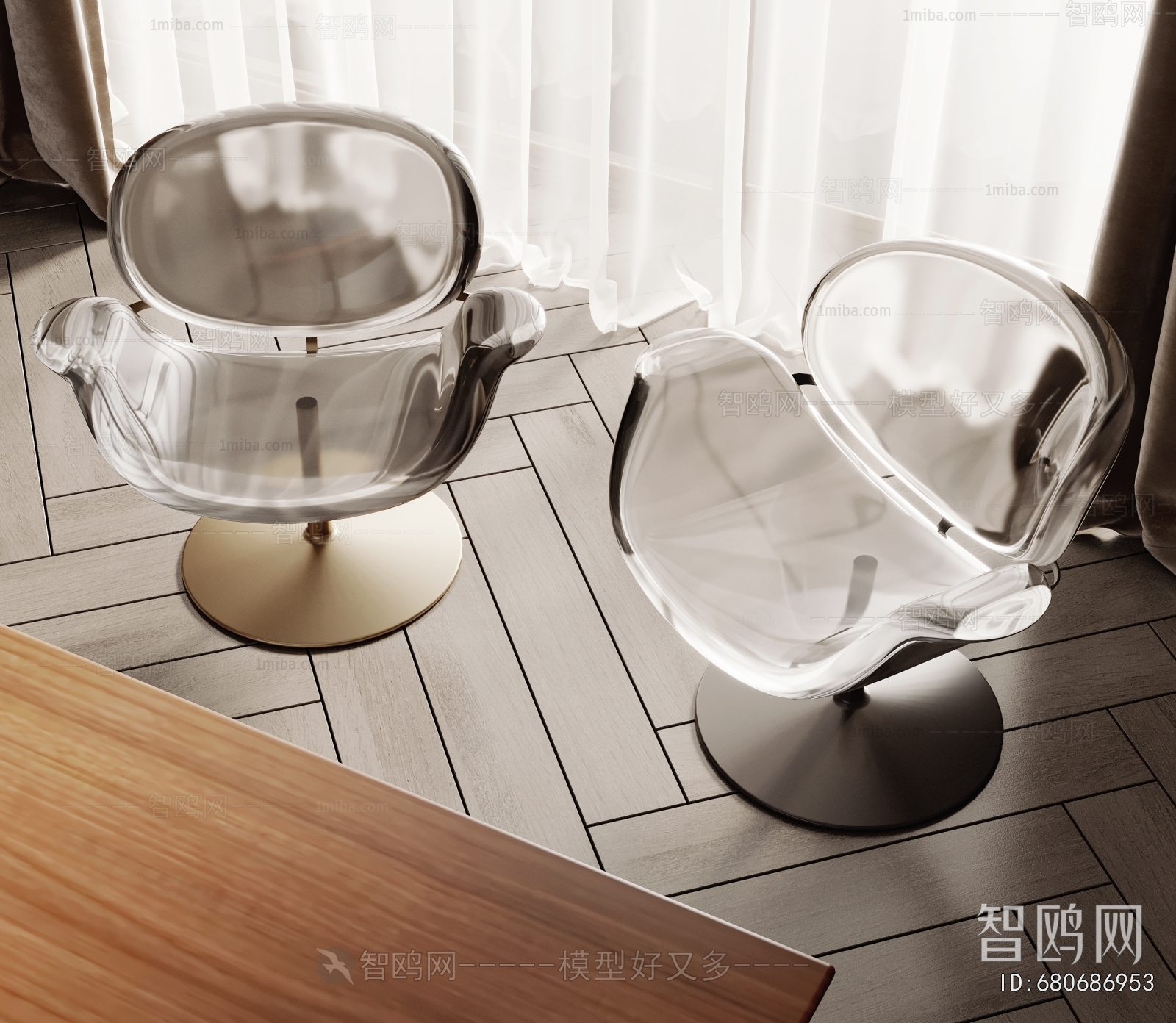现代个性亚克力休闲椅组合