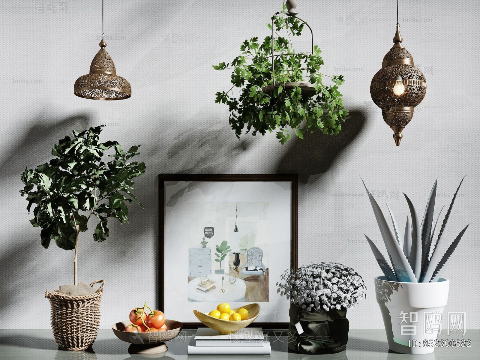 Modern Potted Green Plant