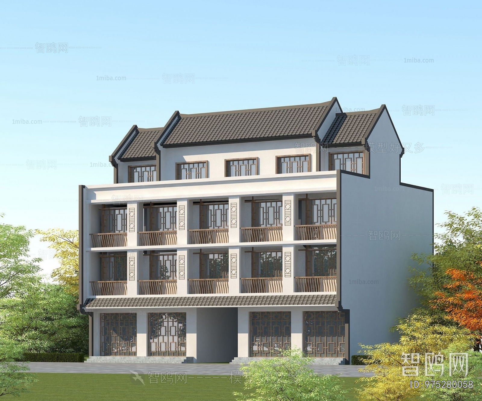 Chinese Style Appearance Of Commercial Building