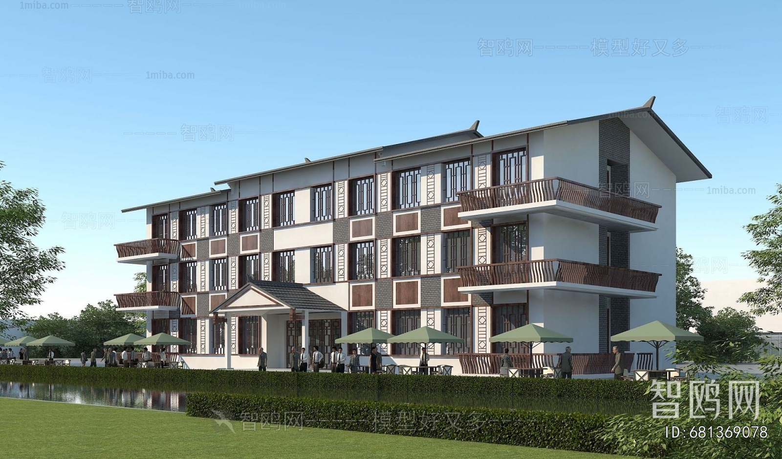 Chinese Style Appearance Of Commercial Building