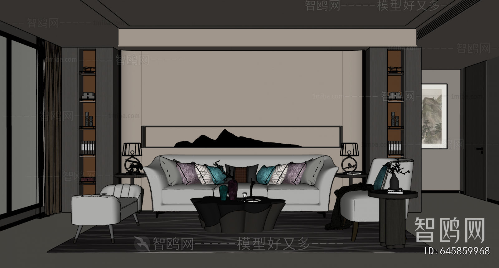 New Chinese Style A Living Room