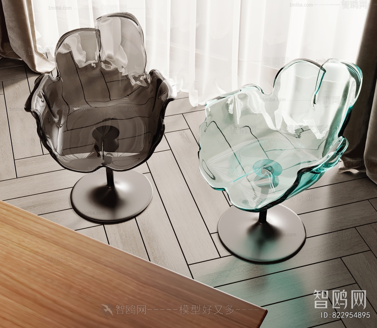 现代Edra个性亚克力餐椅组合