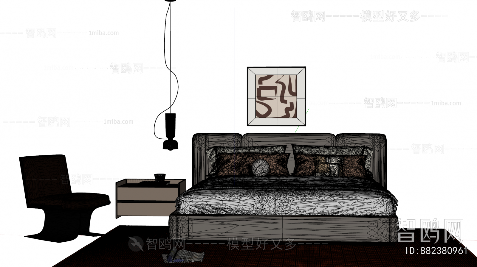 现代意式双人床