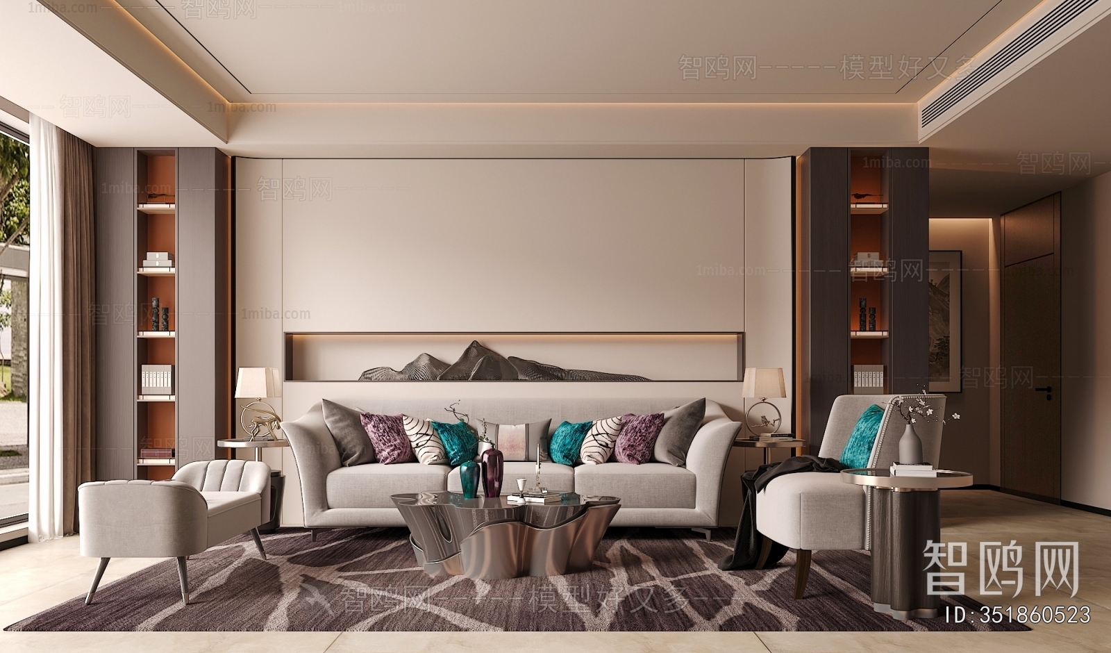 New Chinese Style A Living Room