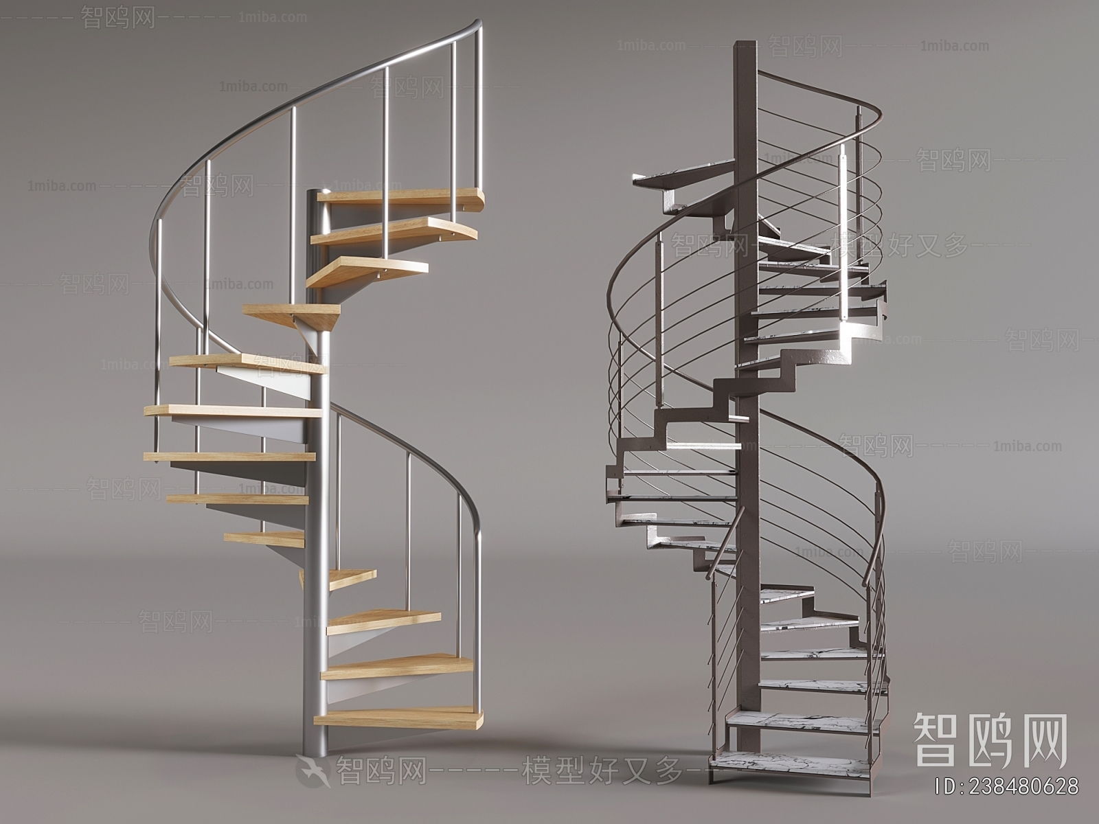 Industrial Style Rotating Staircase