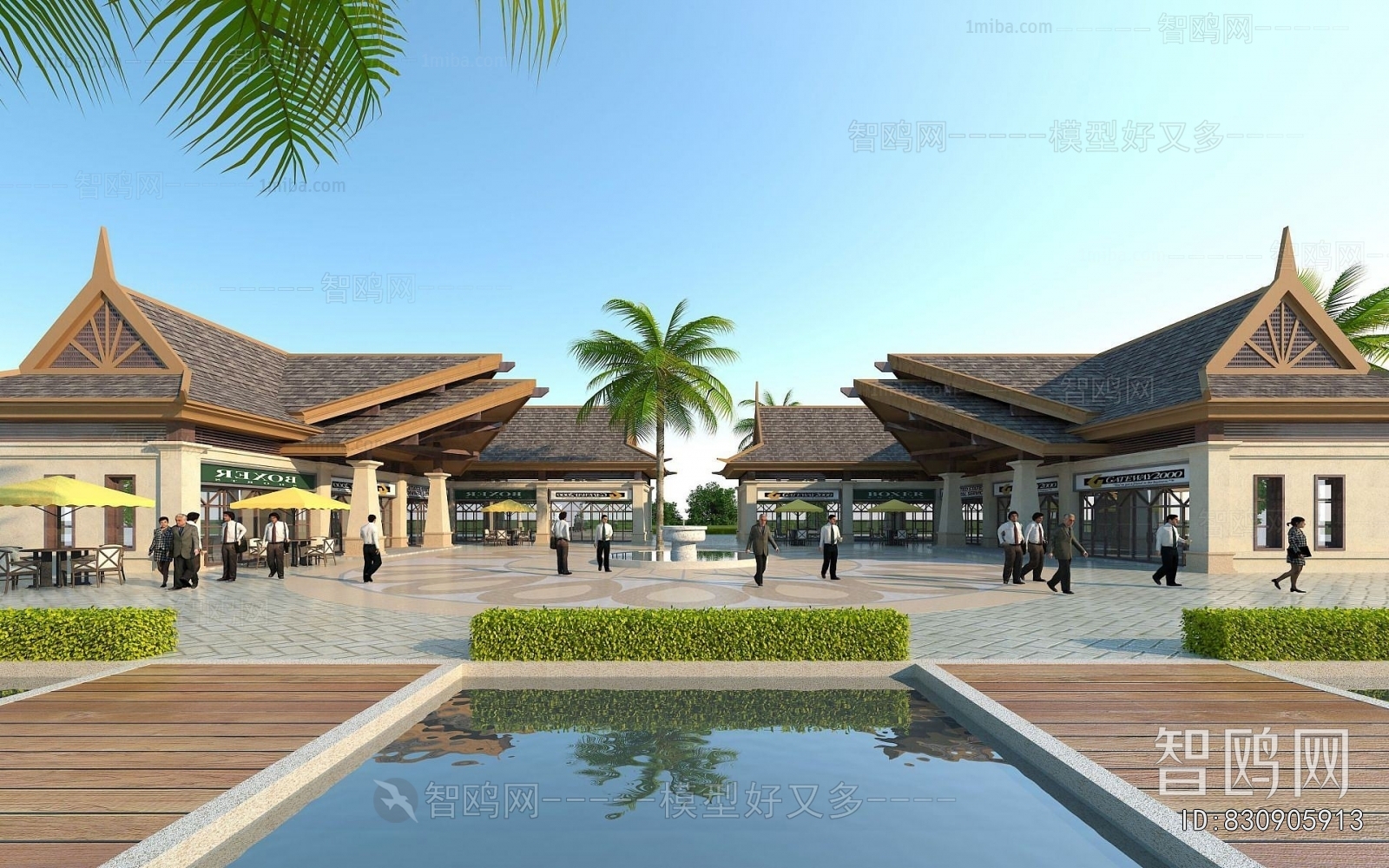 Southeast Asian Style Appearance Of Commercial Building