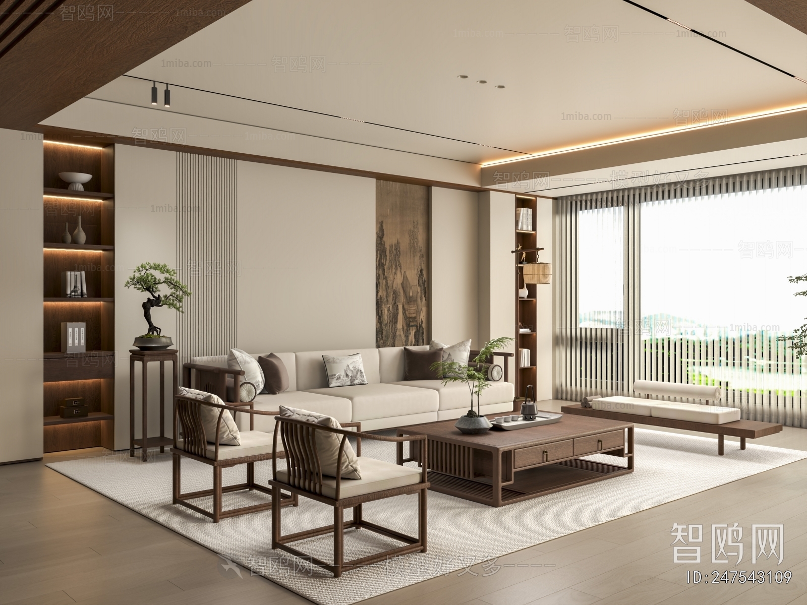 New Chinese Style A Living Room