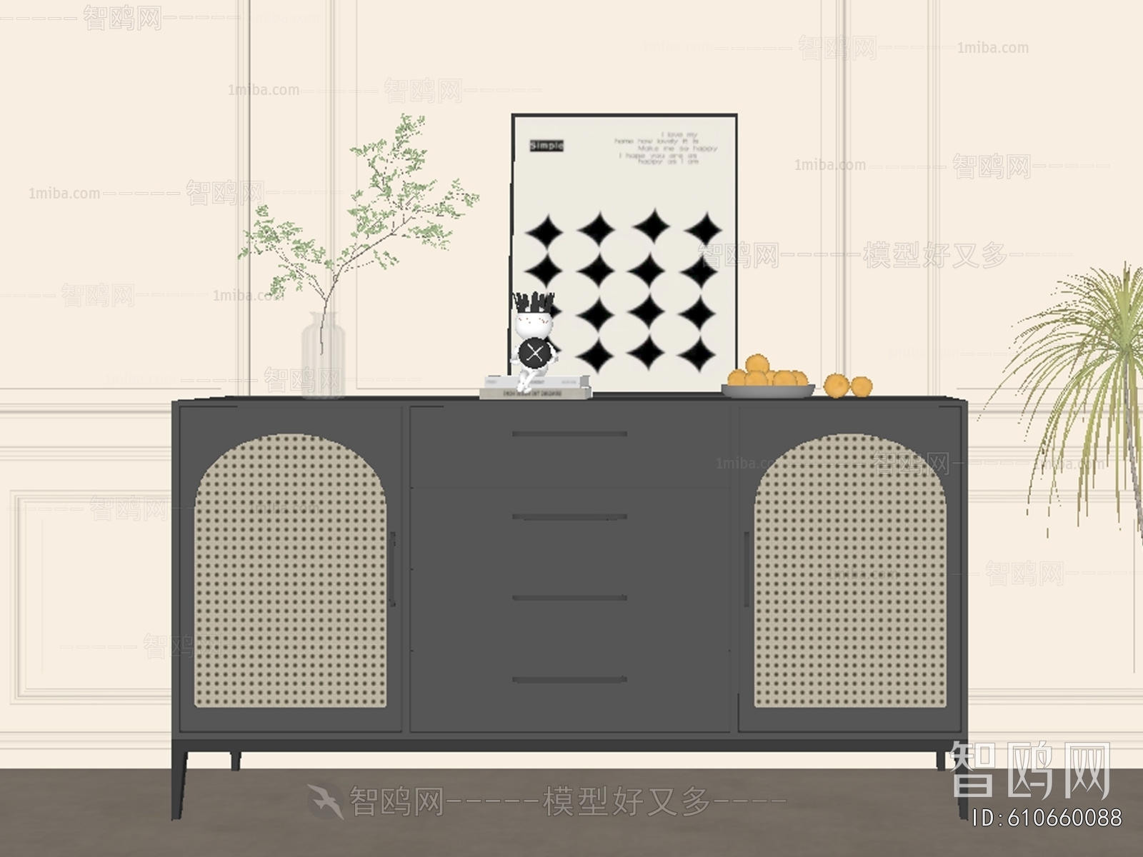 French Style Side Cabinet/Entrance Cabinet