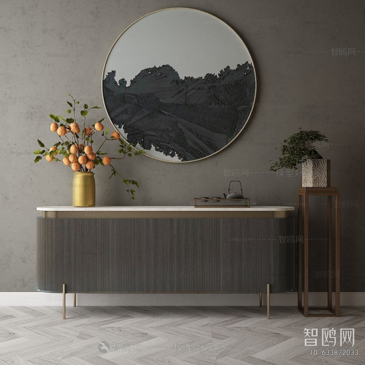 New Chinese Style Entrance Cabinet