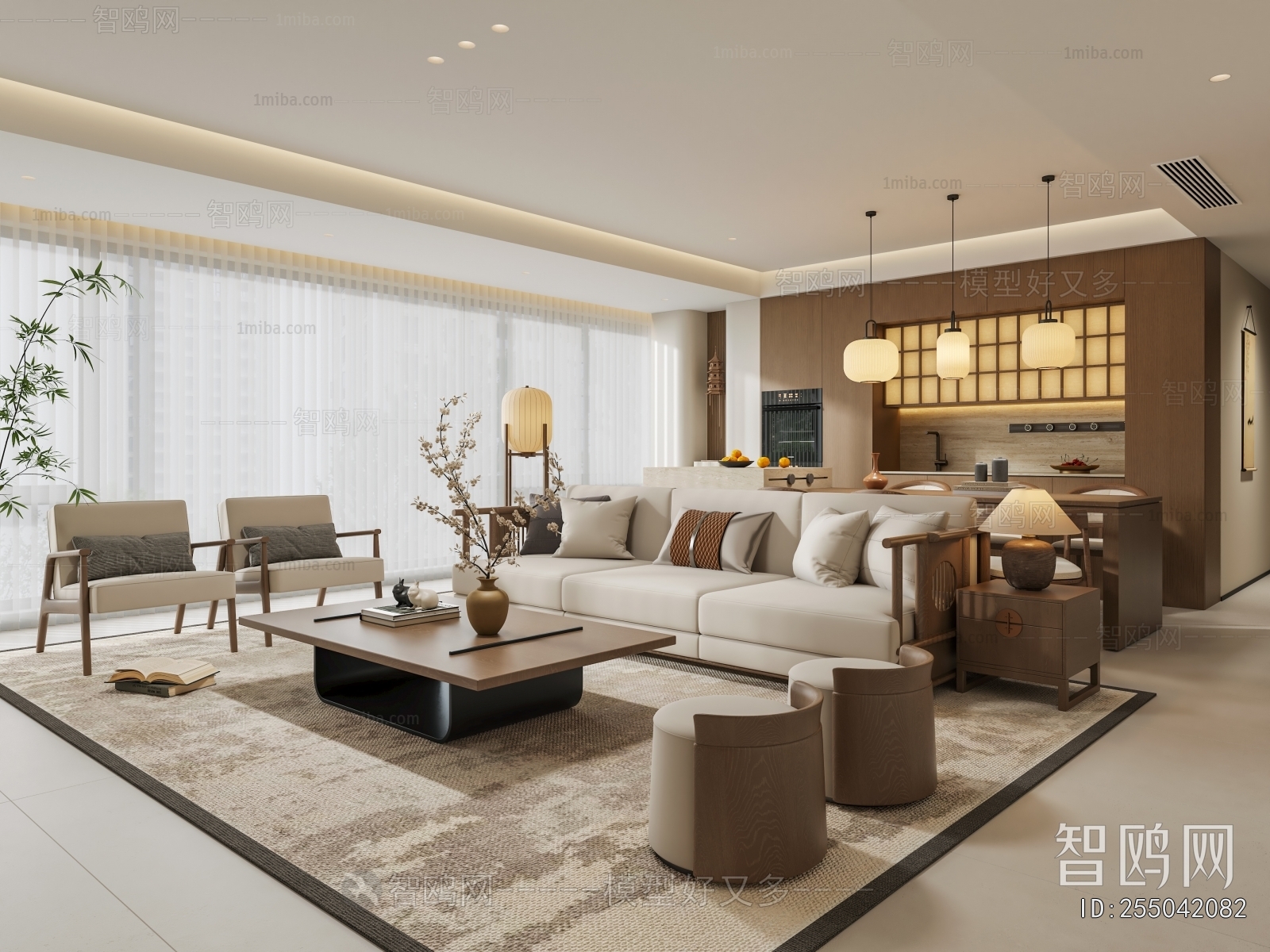 New Chinese Style A Living Room