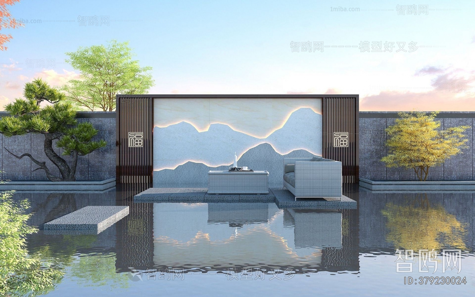 New Chinese Style Landscape Wall