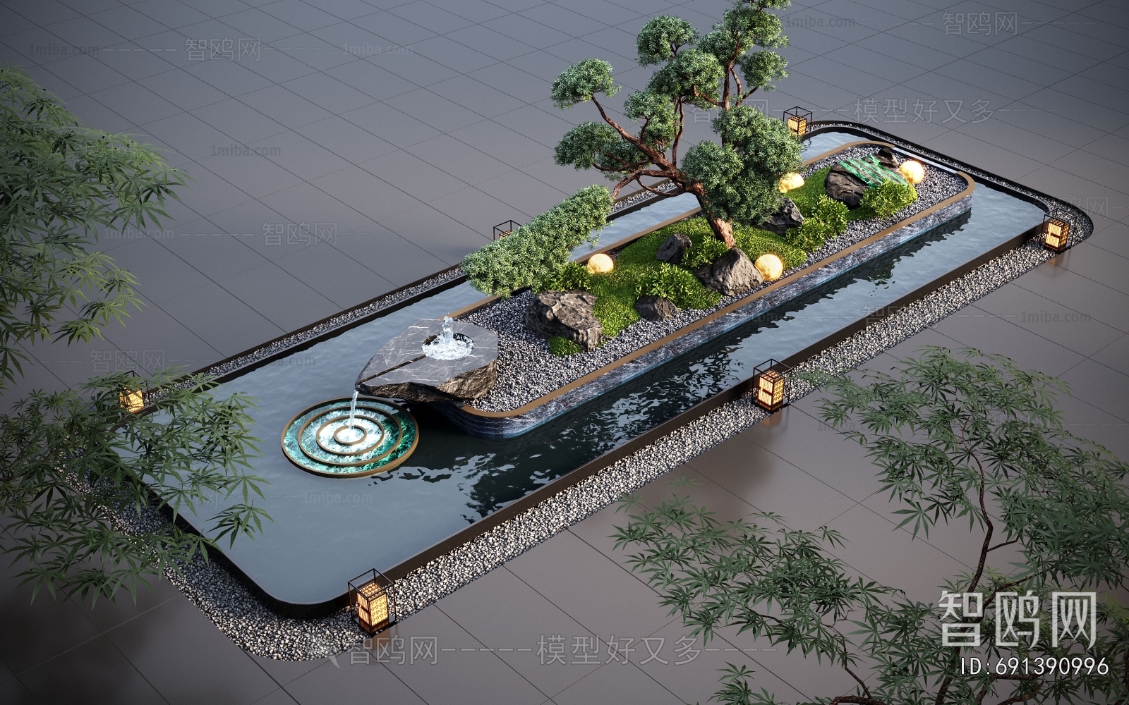 Modern Rockery Waterscape