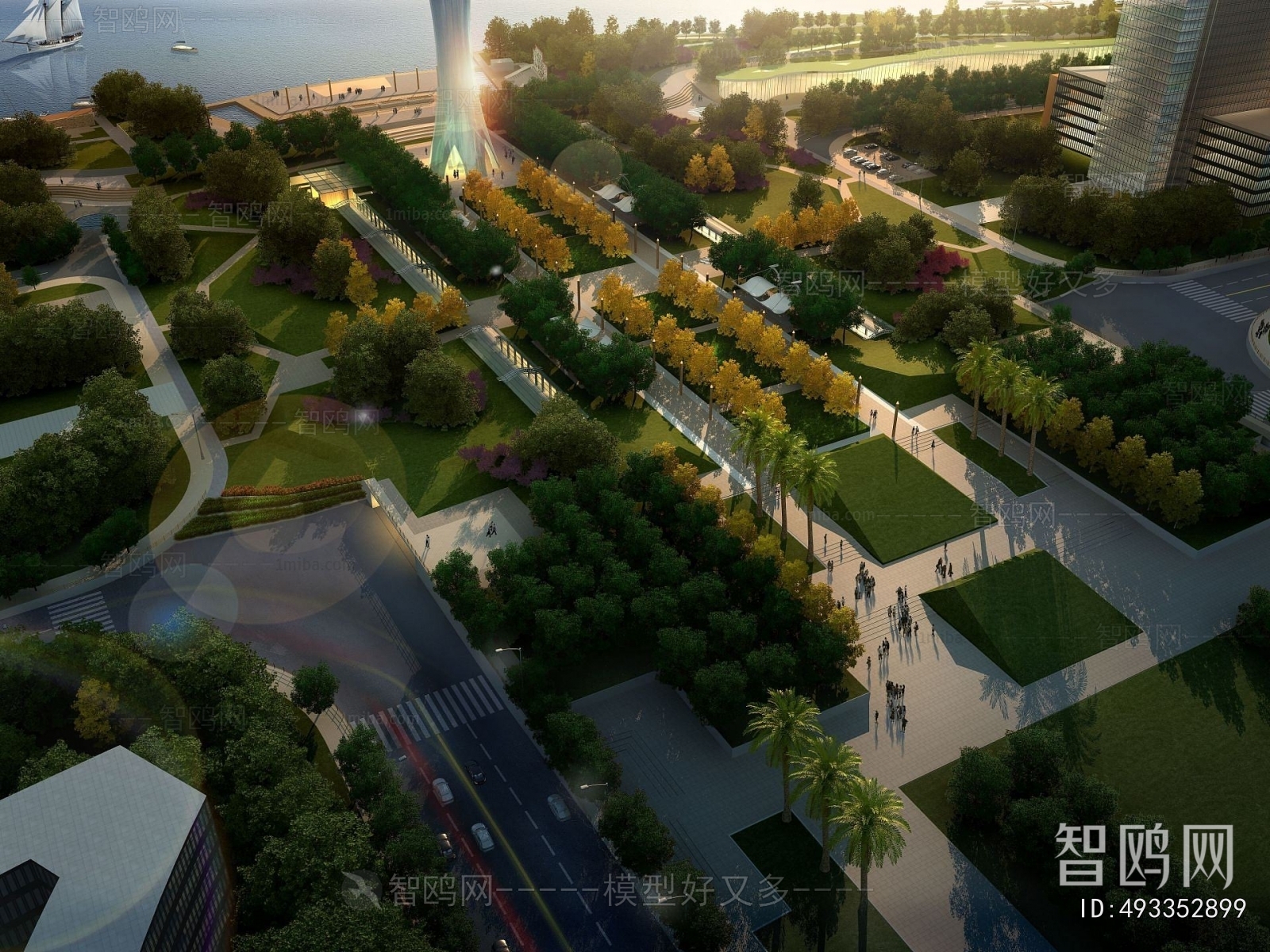 Modern Architectural Bird's-eye View Planning