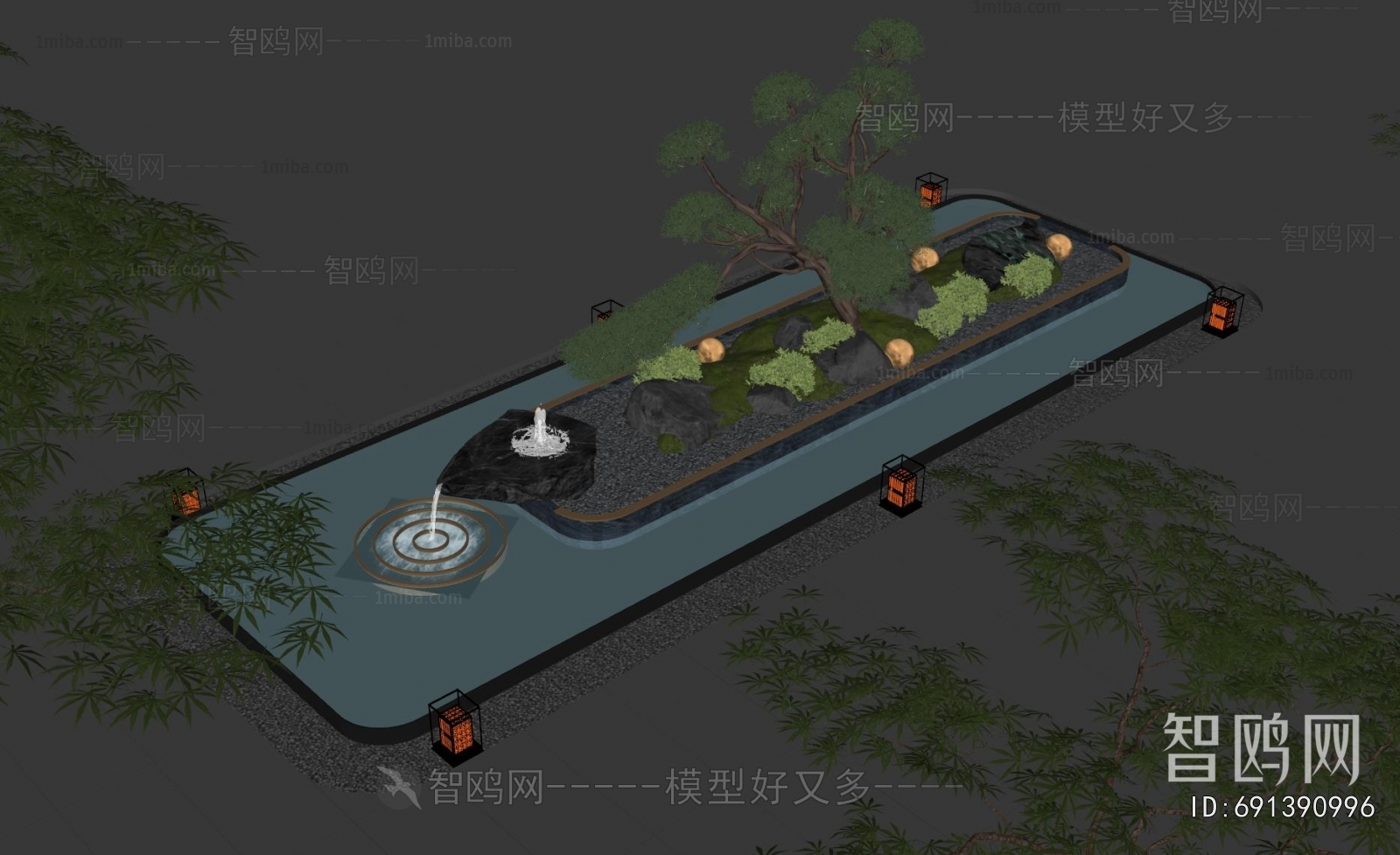 Modern Rockery Waterscape