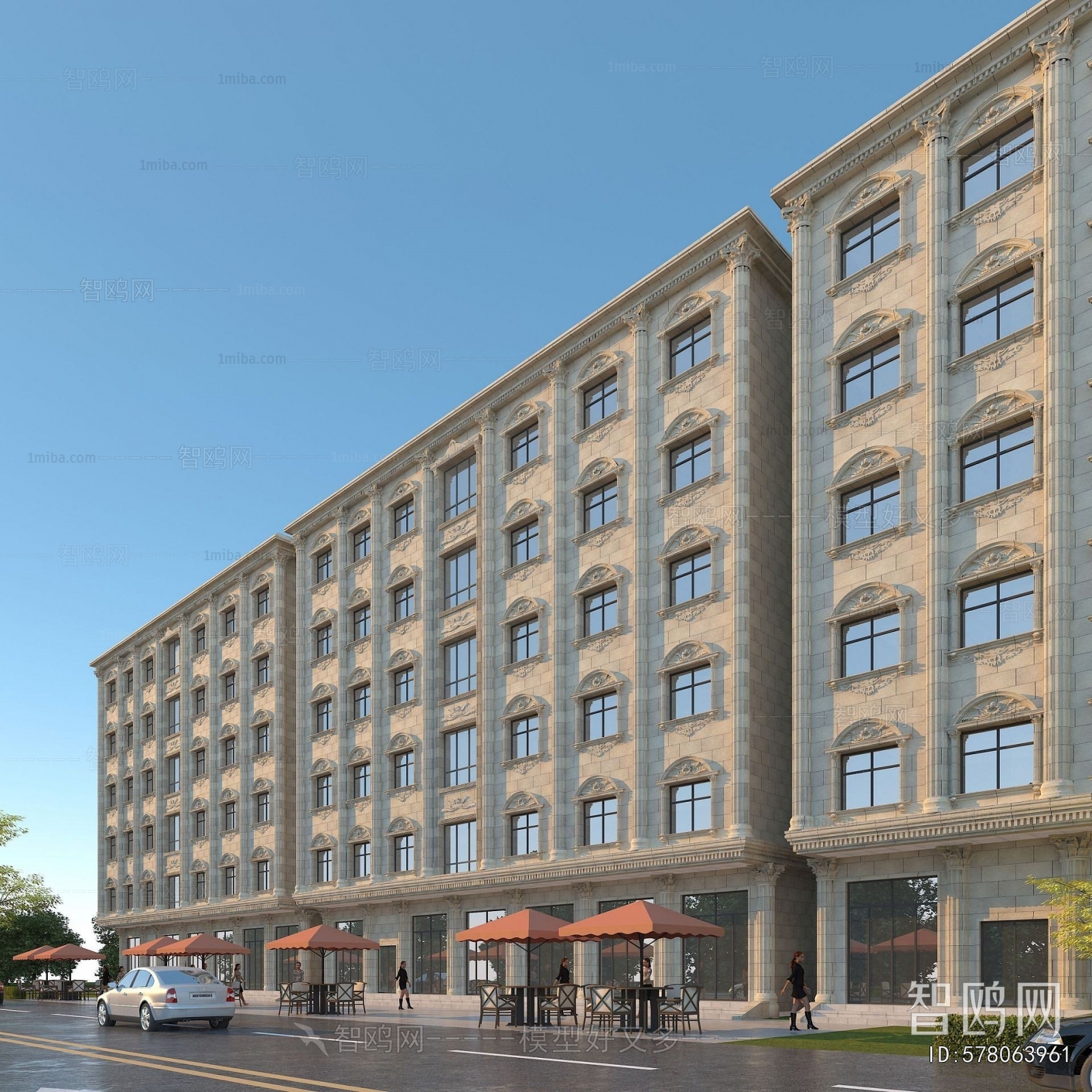 European Style Appearance Of Commercial Building